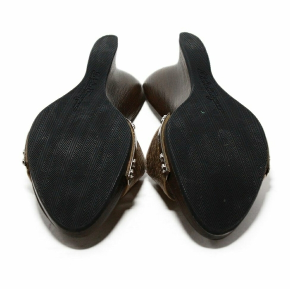 Salvatore Ferragamo whip snake F wedge sandals - Picture 4 of 7